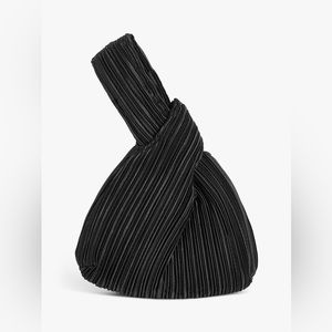 John Lewis Satin Pleat Wrist Pouch Bag, Black $100